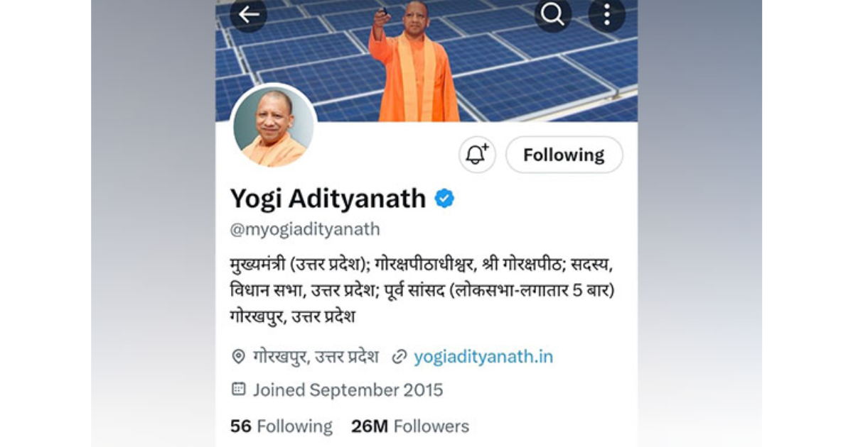 UP CM Yogi Adityanath's popularity on X soars with 26 million followers